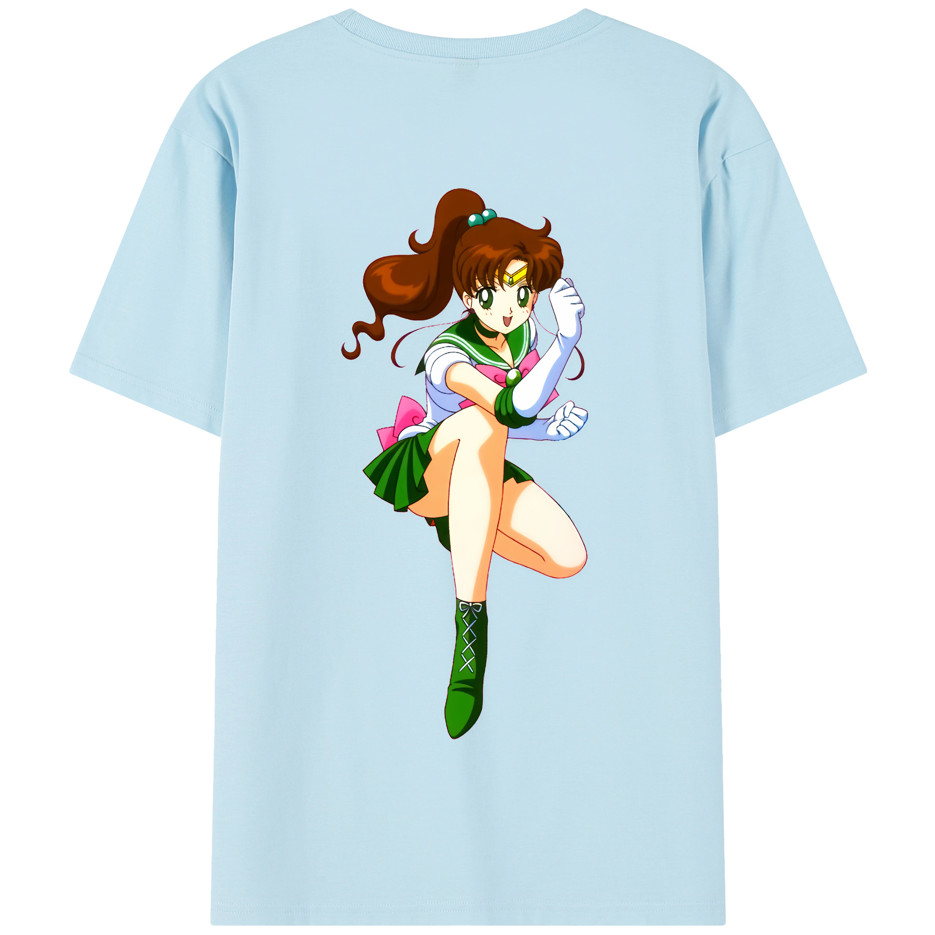 （画像用） 美少女戦士セーラームーン 木野 まこと きの まこと Sailor Moon Kino Makoto （セーラージュピター；Sailor Jupiter） 綿100％半袖Tシャツ（背面プリント）